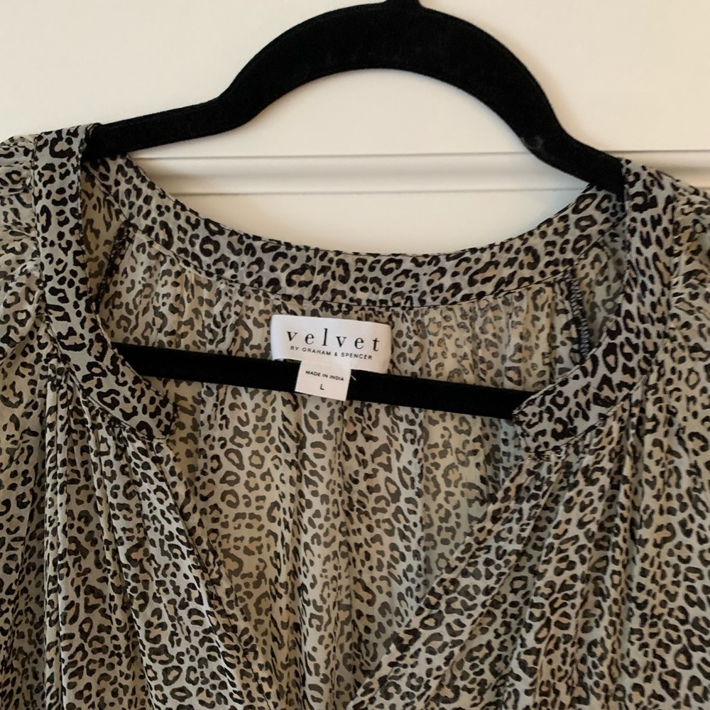 Velvet Dress, silk in Leopard print. Size Large